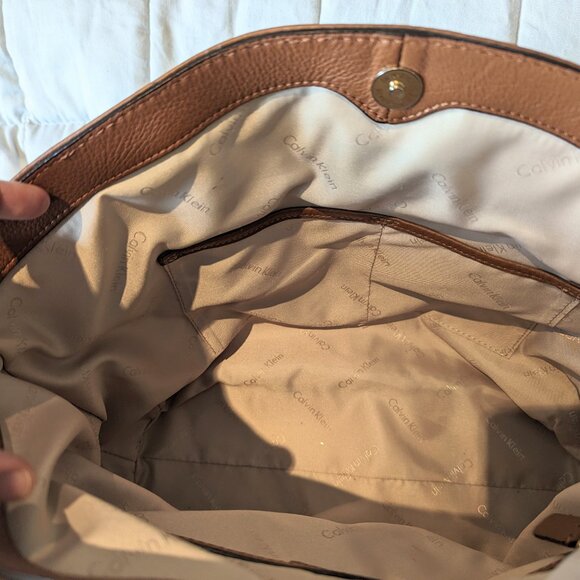 Like New Calvin Klein Leather Satchel - Picture 4 of 9